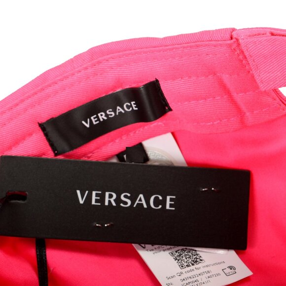 Versace White Logo Embroidery Bright Pink Baseball Cap Hat size 57 main image 5